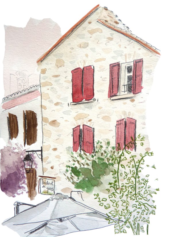 alice  raconte - carnettiste - illustratrice - carnet voyage - villefranche-de-conflent - aquarelle