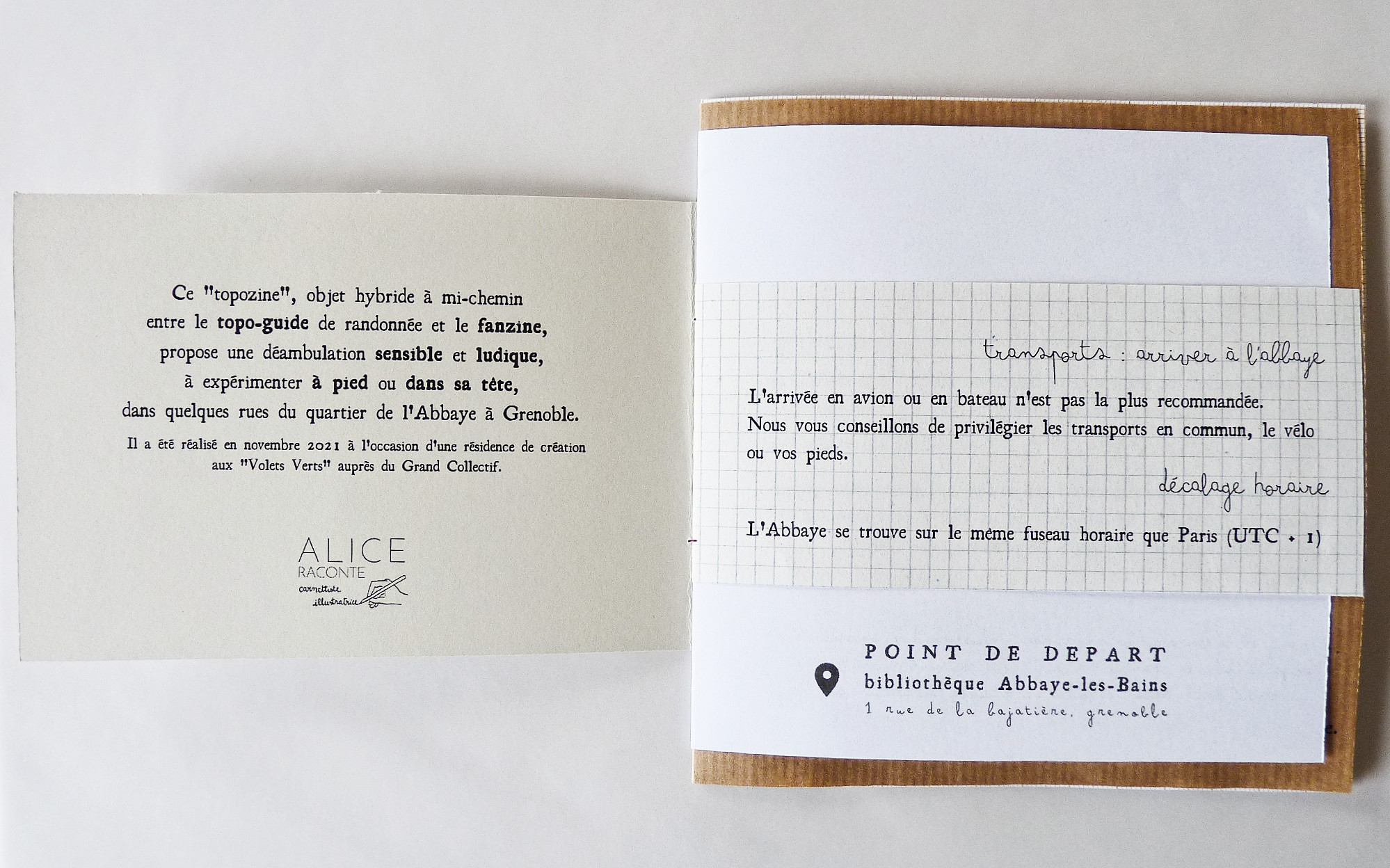 alice raconte - carnettiste - illustratrice - grenoble - bretagne - topozine - abbaye - carte subjective - residence - grand - collectif