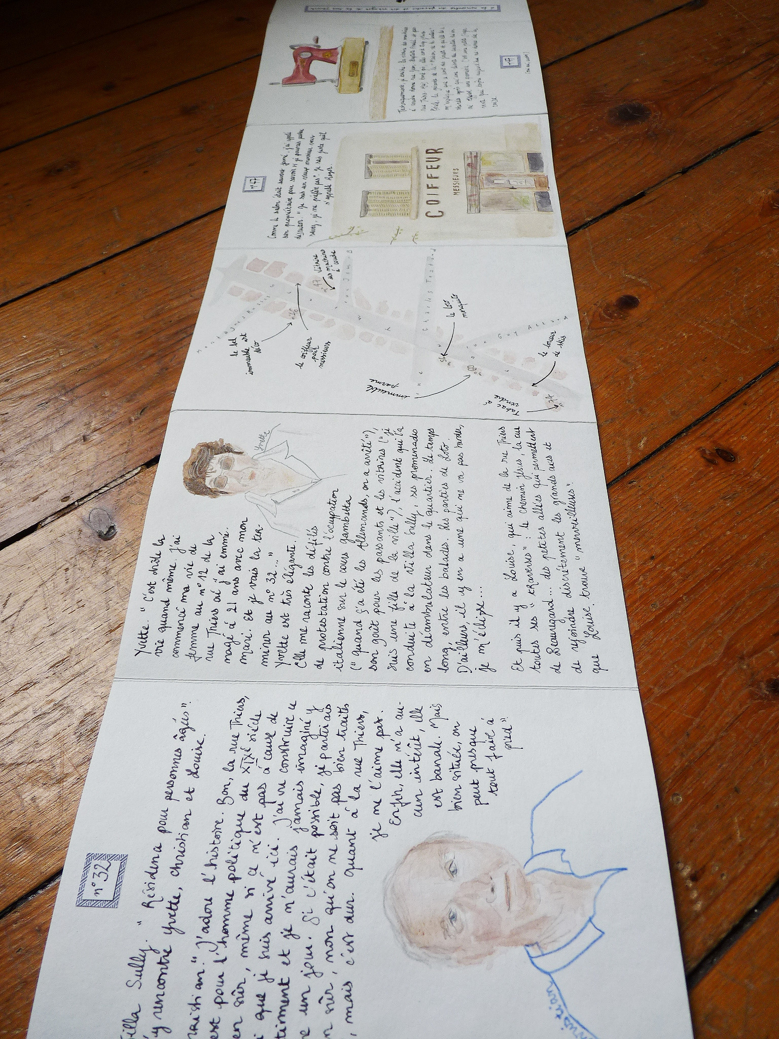 alice raconte - illustratrice - carnettiste - cartographe - grenoble - carte subjective - rue thiers - aquarelle