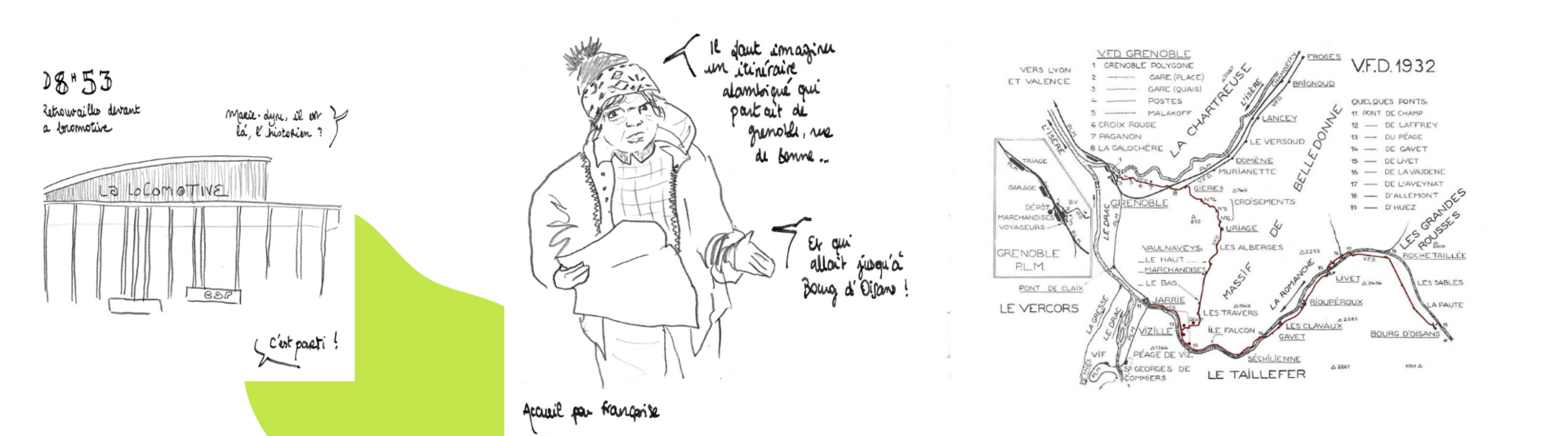 alice raconte - carnettiste - illustratrice - grenoble - conseil de developpement - c2d - metropole - marches sensibles - tram - vizille