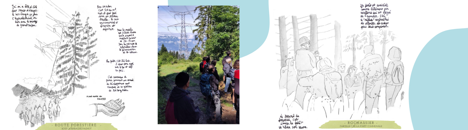 alice raconte - carnettiste - illustratrice - grenoble - conseil de developpement - c2d - metropole - marches sensibles - foret - onf