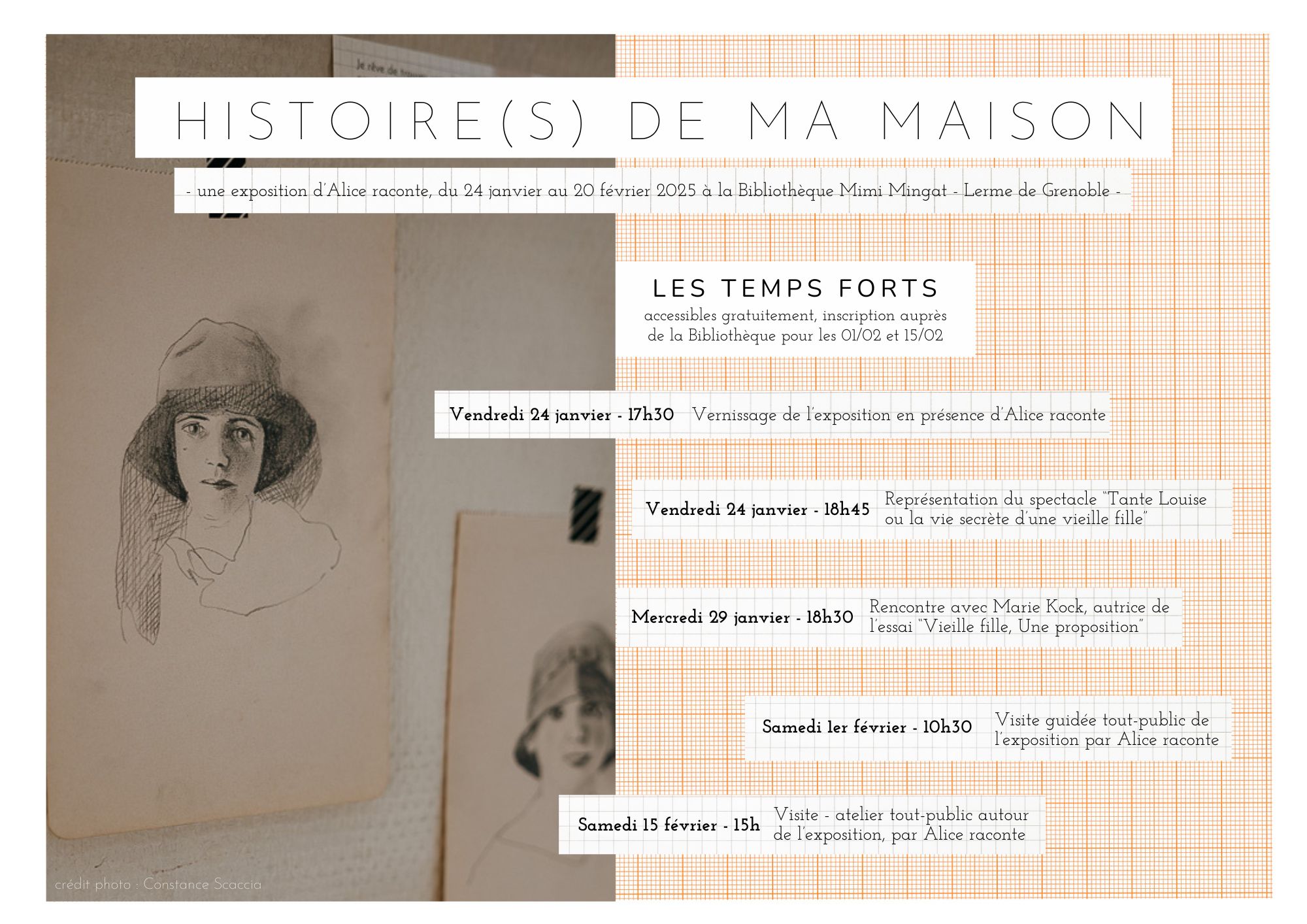 alice raconte - exposition - histoires de ma maison - grenoble - abbaye - vieilles filles - trois soeurs - illustratrice